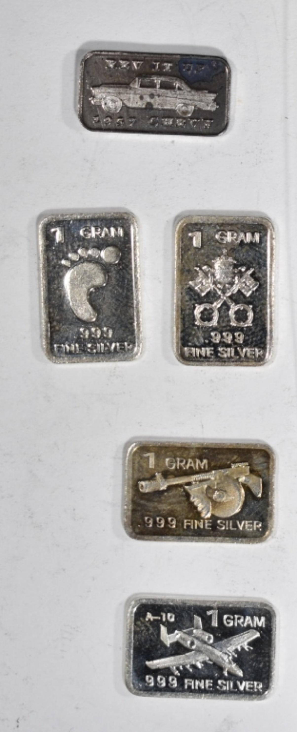 (5) 1 Gram silver bars - 2