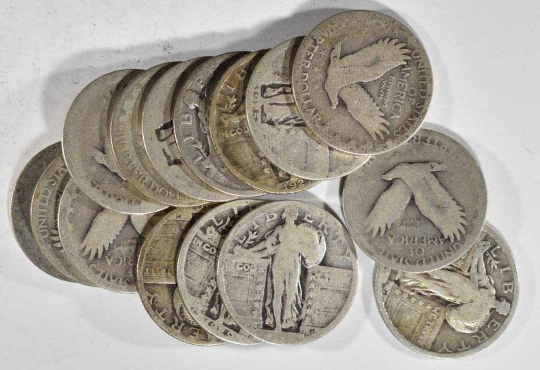 (15) Mixed Date Silver Standing Liberty Quarters (1 of 1)