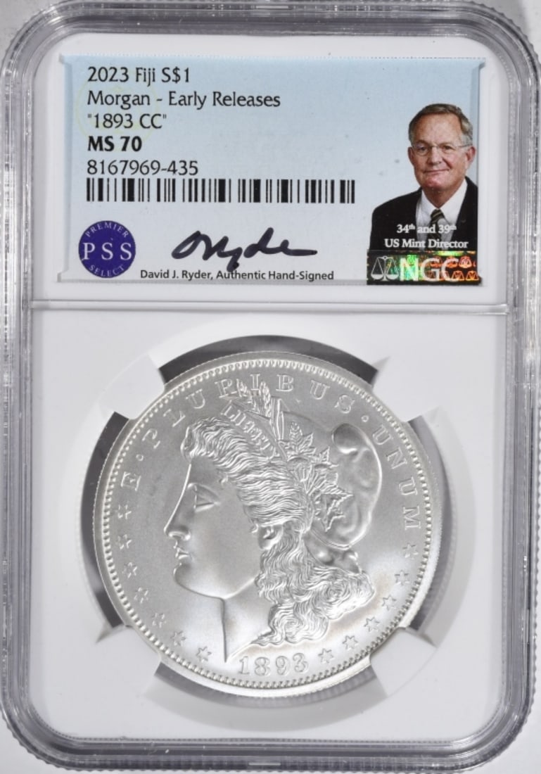 Morgan Restirke "1893-CC", NGC MS-70: Bid with Vintage Auctions!