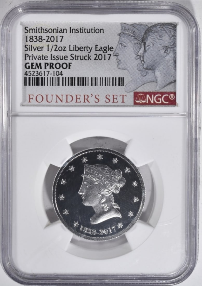 1838-2017 Silver 1/2oz Liberty Eagle, NGC Gem PF (1 of 2)