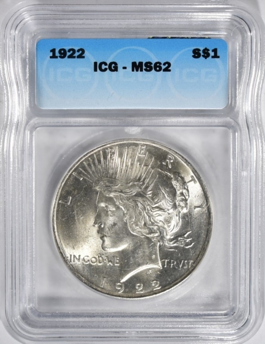 1922 Peace Dollar, ICG MS-62 (1 of 2)