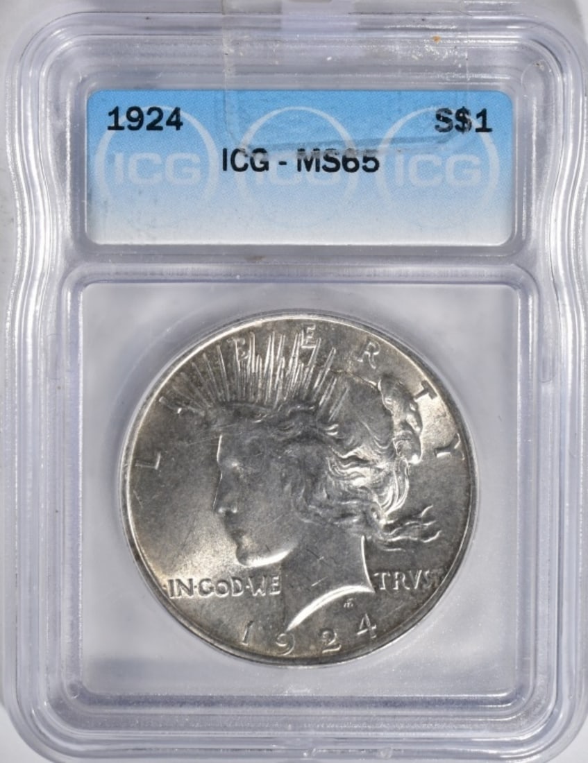 1924 Peace Dollar, ICG MS-65 (1 of 2)