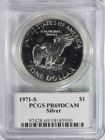 1971-S Silver Ike Dollar, PCGS PR-69 DCAM