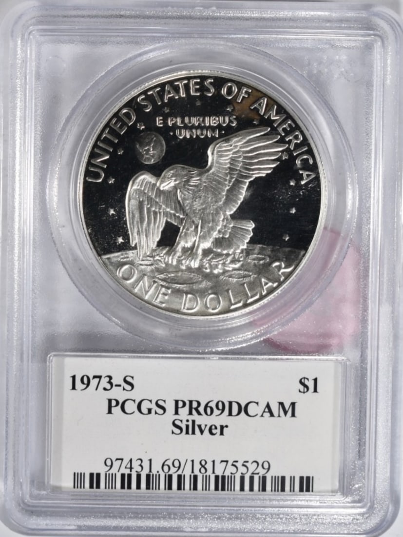 1973-S Silver Ike Dollar, PCGS PR-69 DCAM (1 of 2)