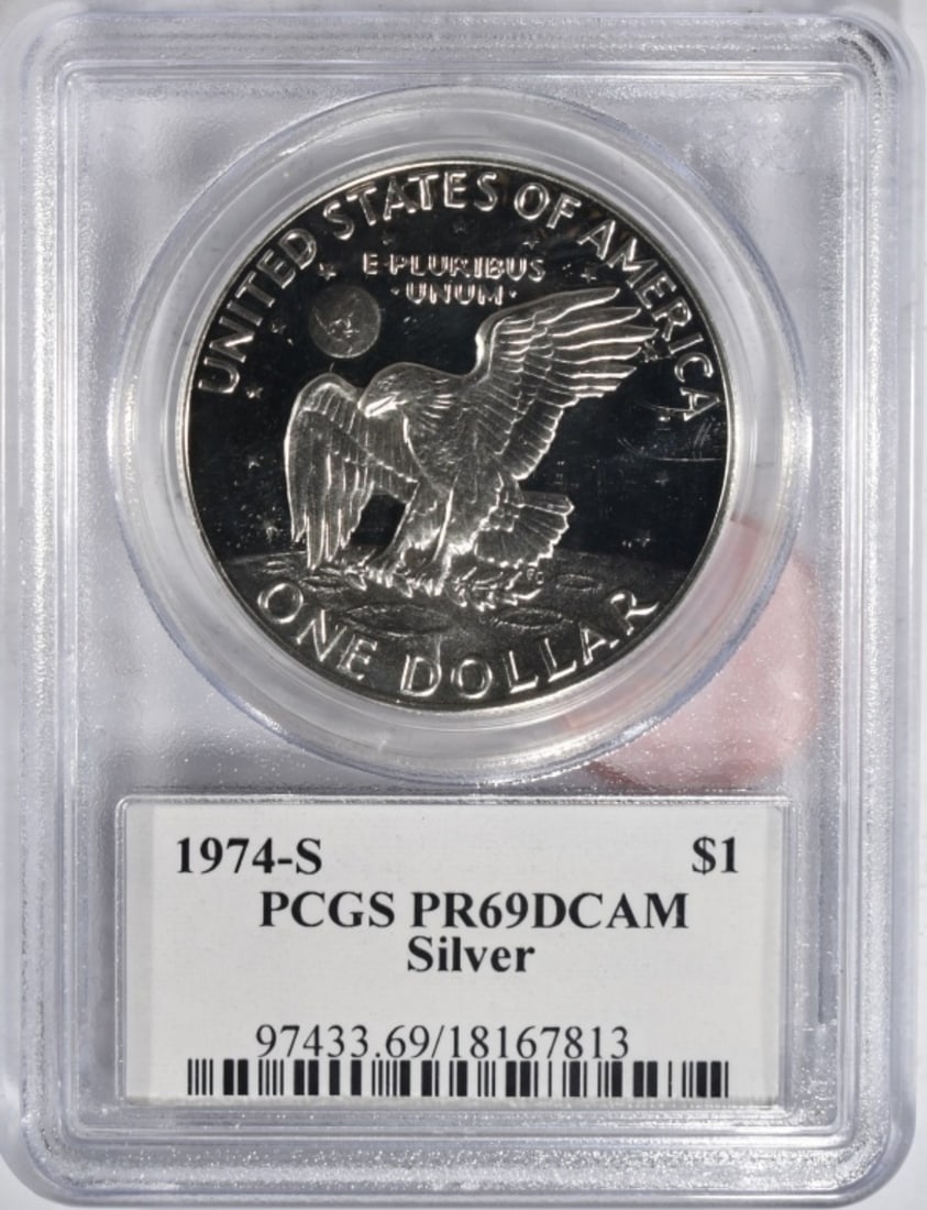 1974-S Silver Ike Dollar, PCGS PR-69 DCAM (1 of 2)