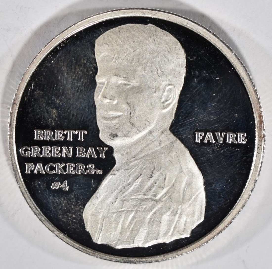 Brett Favre Green Bay Packers 1oz Silver Round: Your #1 shop for all things collectible.