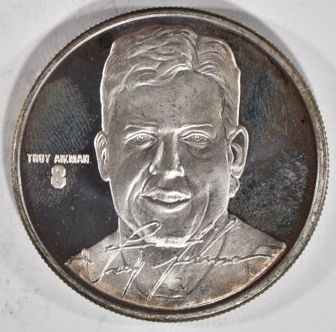 Troy Aikman Dallas Cowboys 1oz Silver Round: Bid live now!