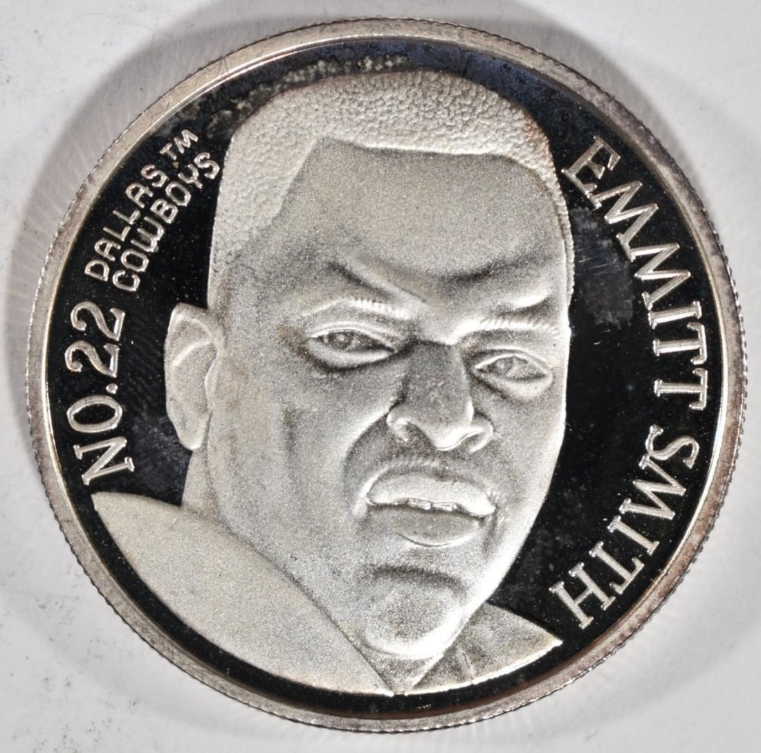Emmitt Smith Dalls Cowboys 1oz Silver Round (1 of 2)