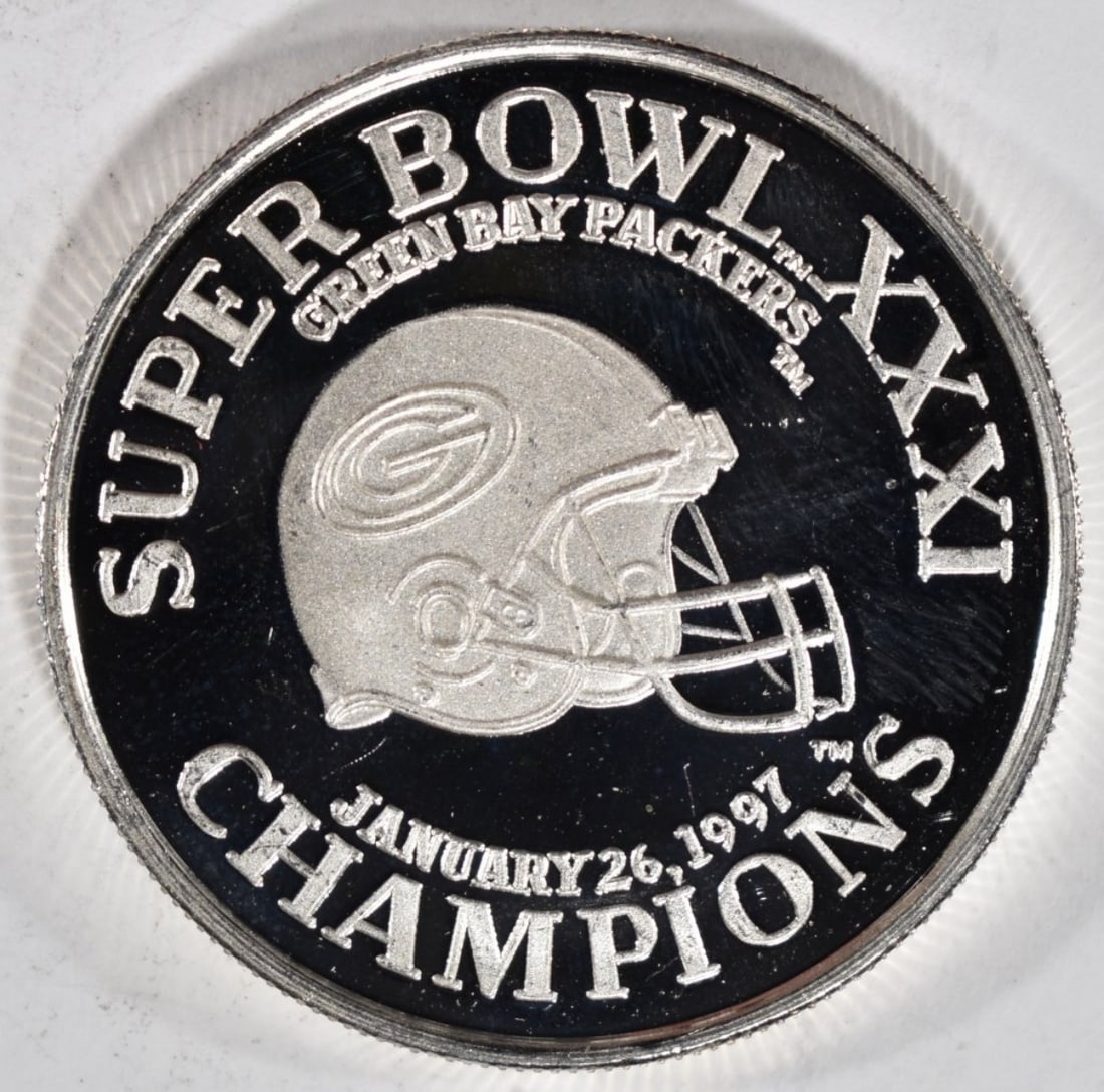 Super Bowl XXI Champs-Packers 1oz Silver Round: Bid with Vintage Auctions!