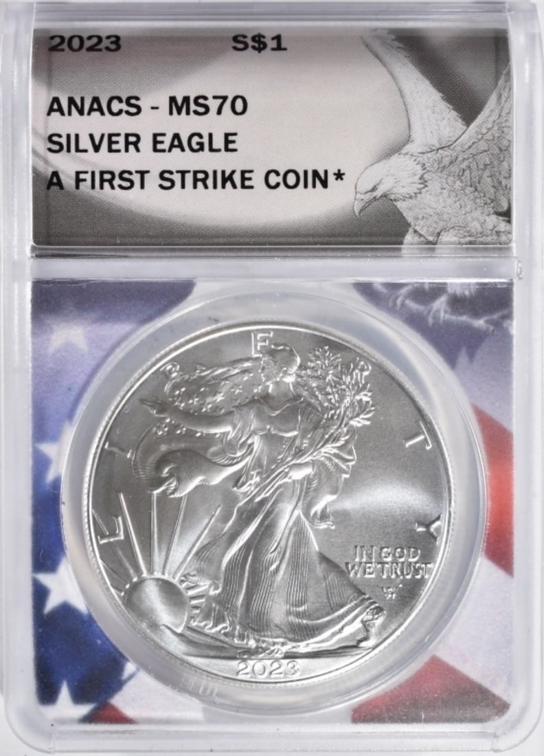 2023 Am. Silver Eagle, ANACS MS-70 (1 of 2)