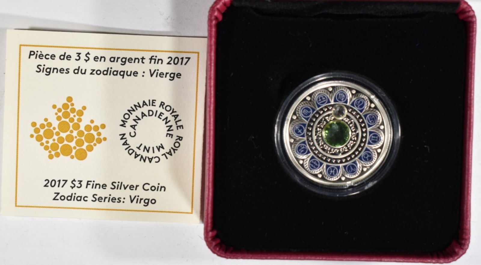 2017 Canada 999 Silver $3 Zodiac- Virgo: 1/4oz of pure silver