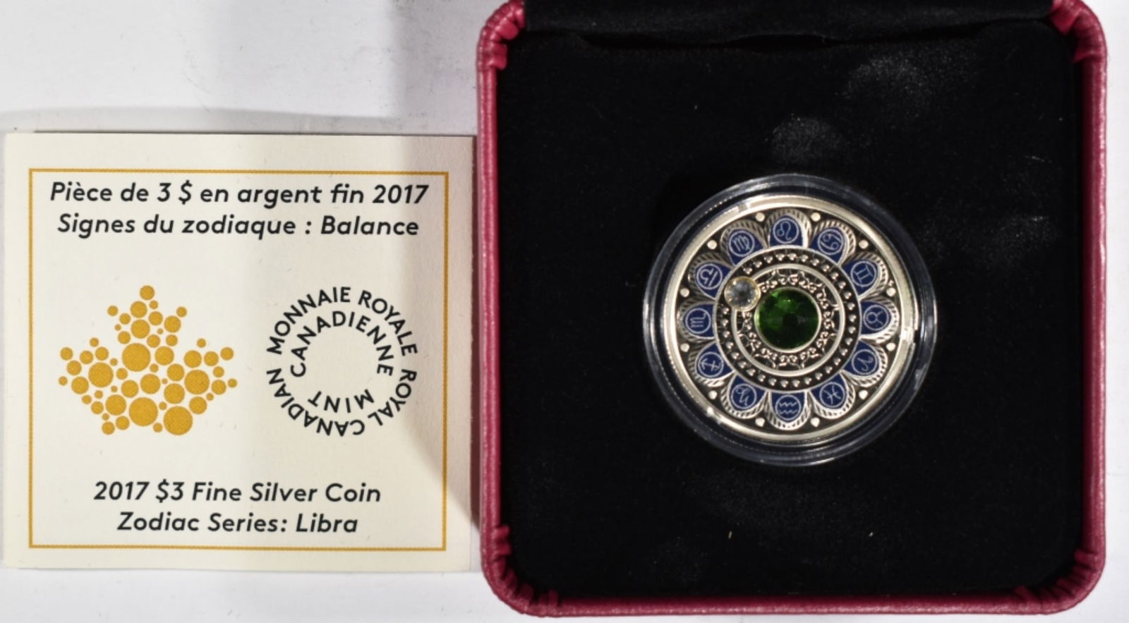 2017 Canada 999 Silver $3 Zodiac- Libra: 1/4oz of pure silver