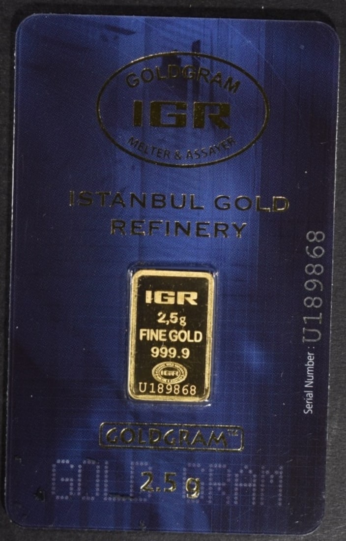 IGR 2.5 Grams 999 Gold in Mint Packaging: Bid live now!