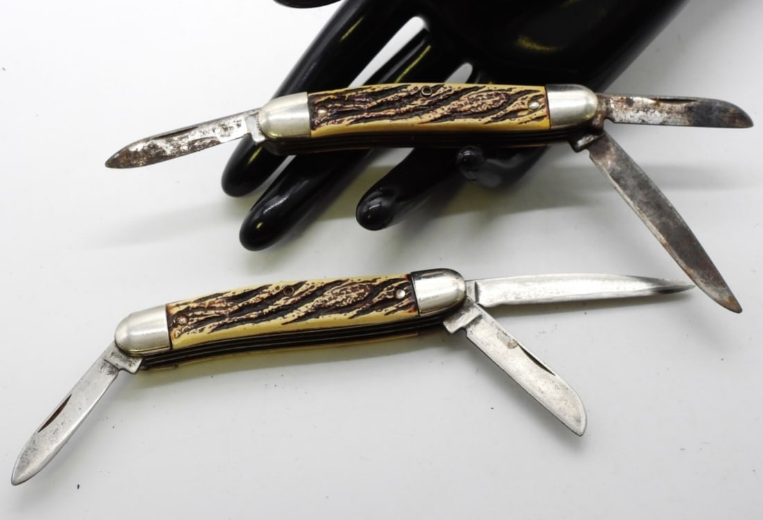 (2) Three-Blade Stockmen Pocket Knives: Perfect for a matching father and son or brothers.