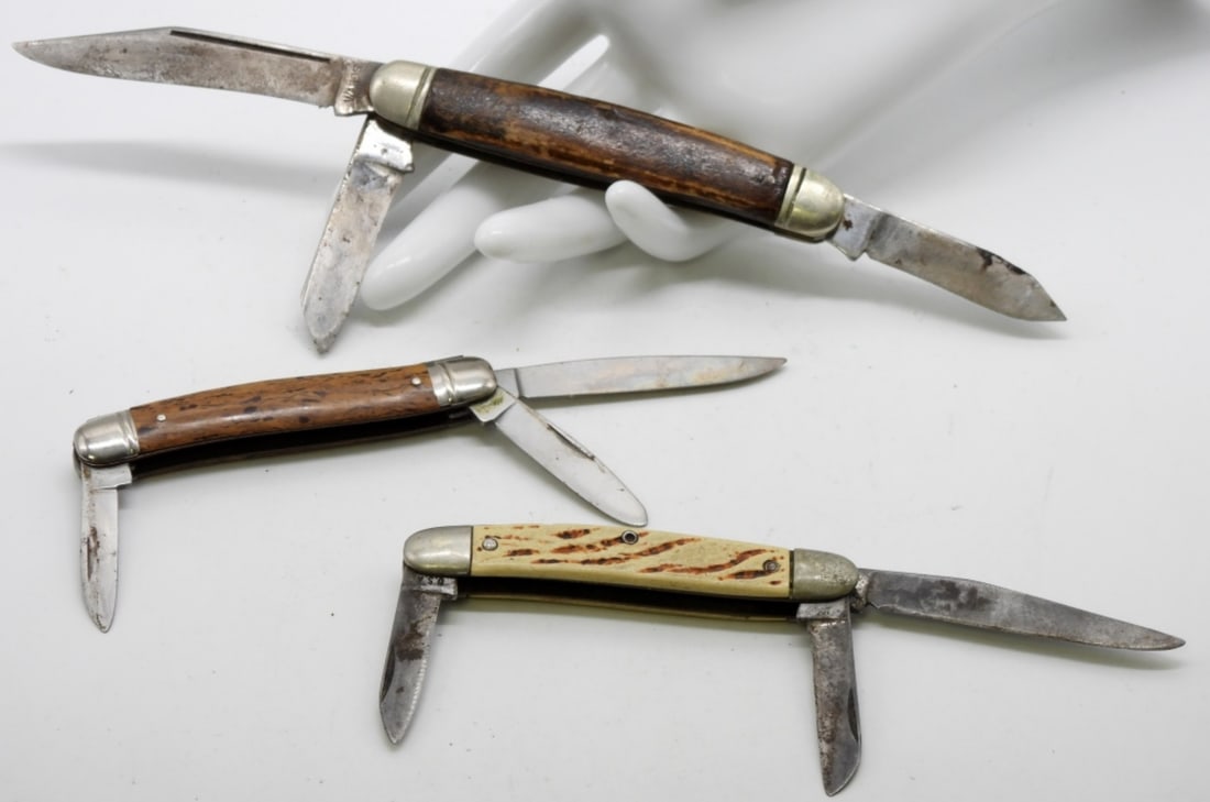 (3) Three-Blade Pocket Knives (1 of 2)
