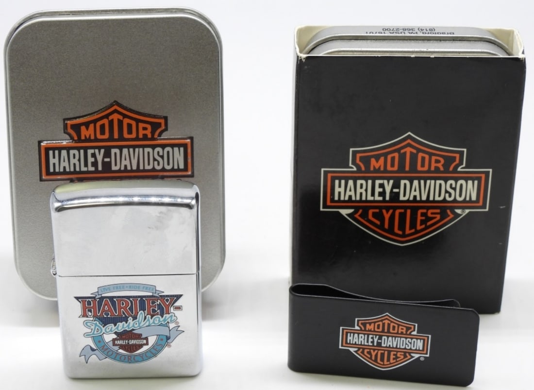 Harley-Davidson Zippo Lighter & Money Clip (1 of 4)