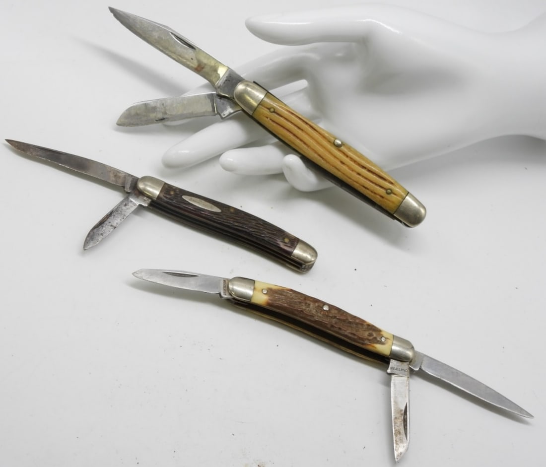 (3) Three-Blade Pocket Knives: One is a craftsman the other two are unmarked