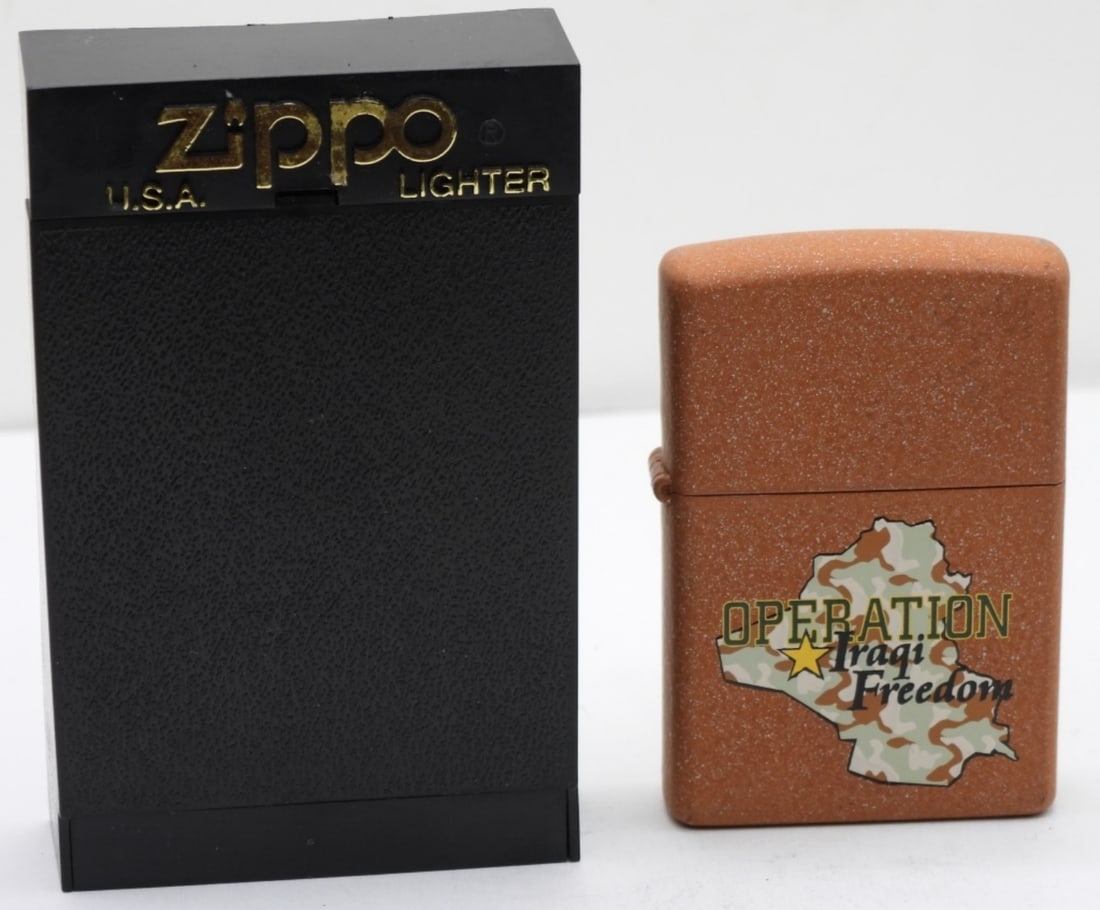 2003 Operation Iraqi Freedom Zippo Unfired: Unfired. Comes in a box. 2003
