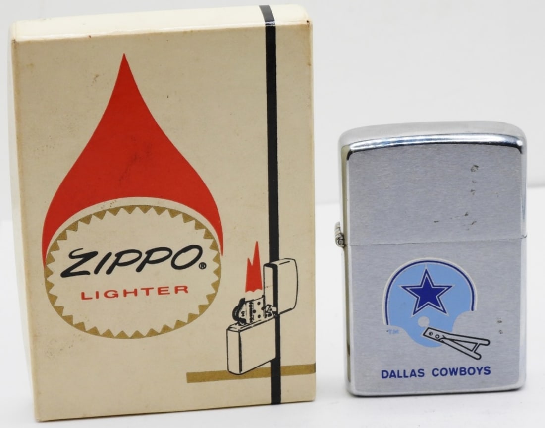 1975 Dallas Cowboys Helmet Zippo Unfired: Unfired. Comes in a box.