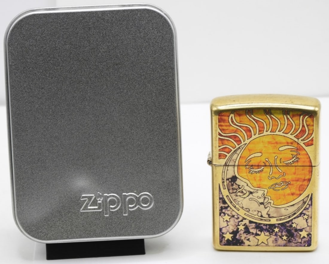 Fusion Sun & Moon Zippo 2018 Sealed: Comes with a box. 2018 sealed.