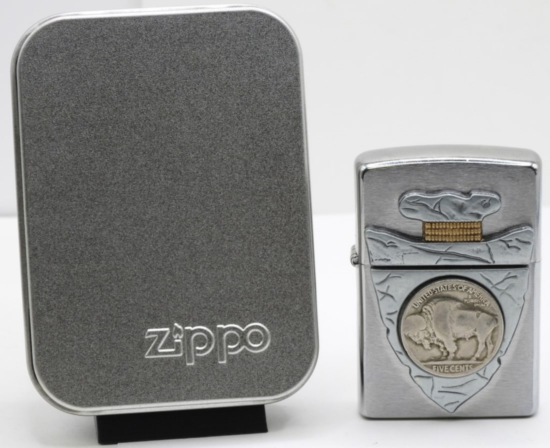 2008 Buffalo Head Arrow Head Zippo Sealed: Sealed. Comes in a tin case.