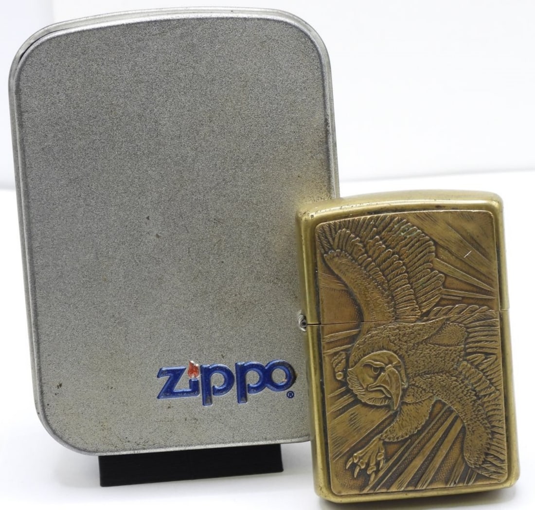 1996 Flying Eagle Barrett-Smythe Zippo Unfired: Unfired. From the Barrett-Smythe series. Comes in a tin case. 1996