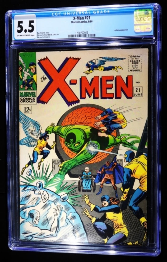 CGC 5.5 X-Men #21 1966 Marvel: CGC 5.5 Off-white to white pages. X-Men #21, 1966. Lucifer appearance