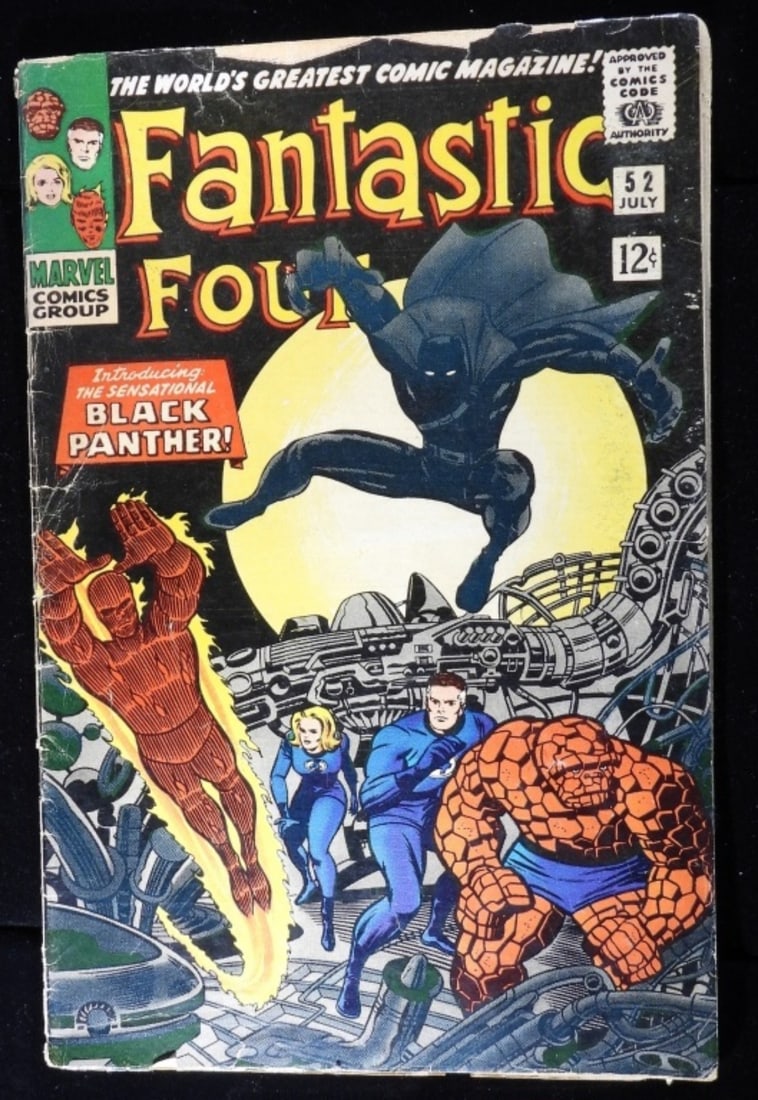 1966 Fantastic Four #52 Marvel (G): In good condition with a rip on the top cover and the bottom of the spine. Creasing and color fading.