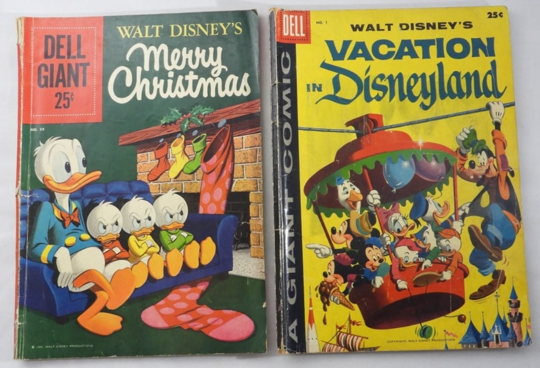 (2) Dell Walt Disney Comics: Vacation In Disneyland #1, Merry Christmas #39