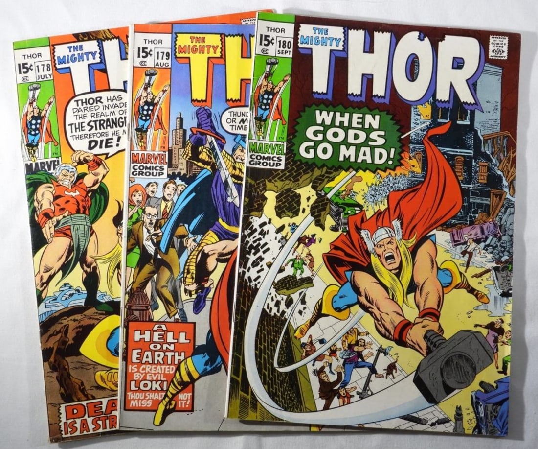 (3) The Mighty Thor 1970s #178-180: When Gods Go Mad!