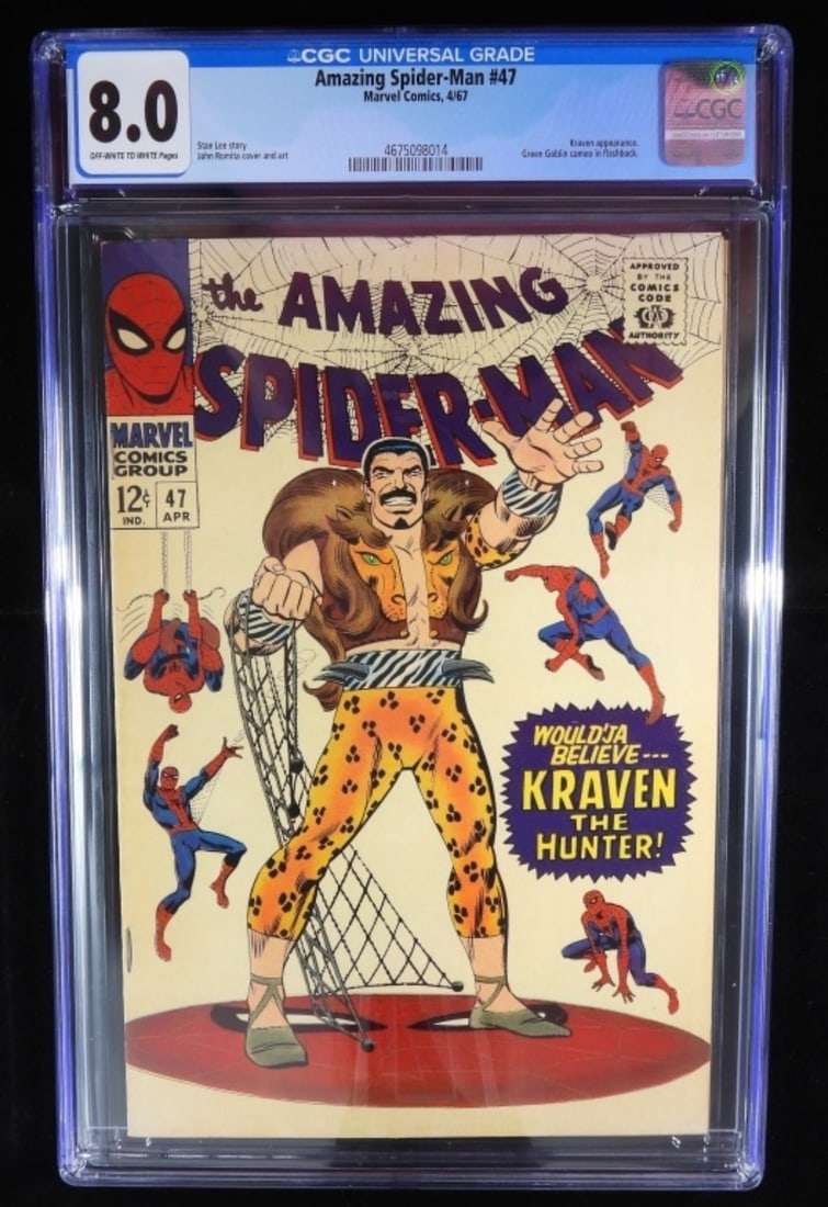 Graded Marvel The Amazing Spider-Man #47: CGC Graded 8.0. Comic has Off-White to White pages