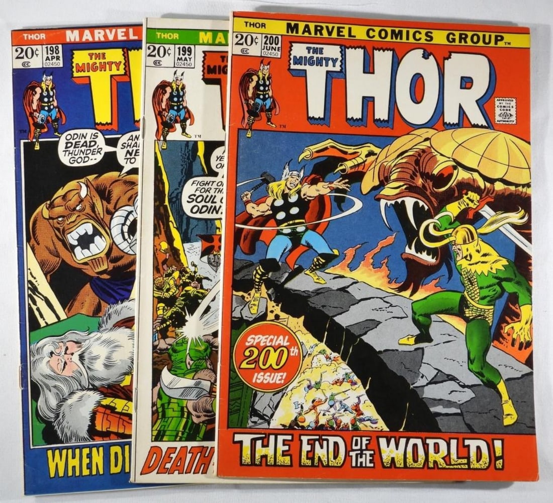 (3) Marvel The Mighty Thor #198-200: Bronze Age Comics that are ready for your collections