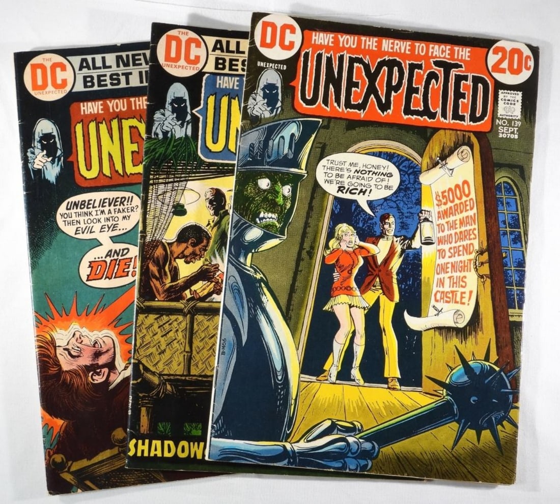 (3) DC Unexpected #137-139 1972: Have you the nerve to face the unexpected.