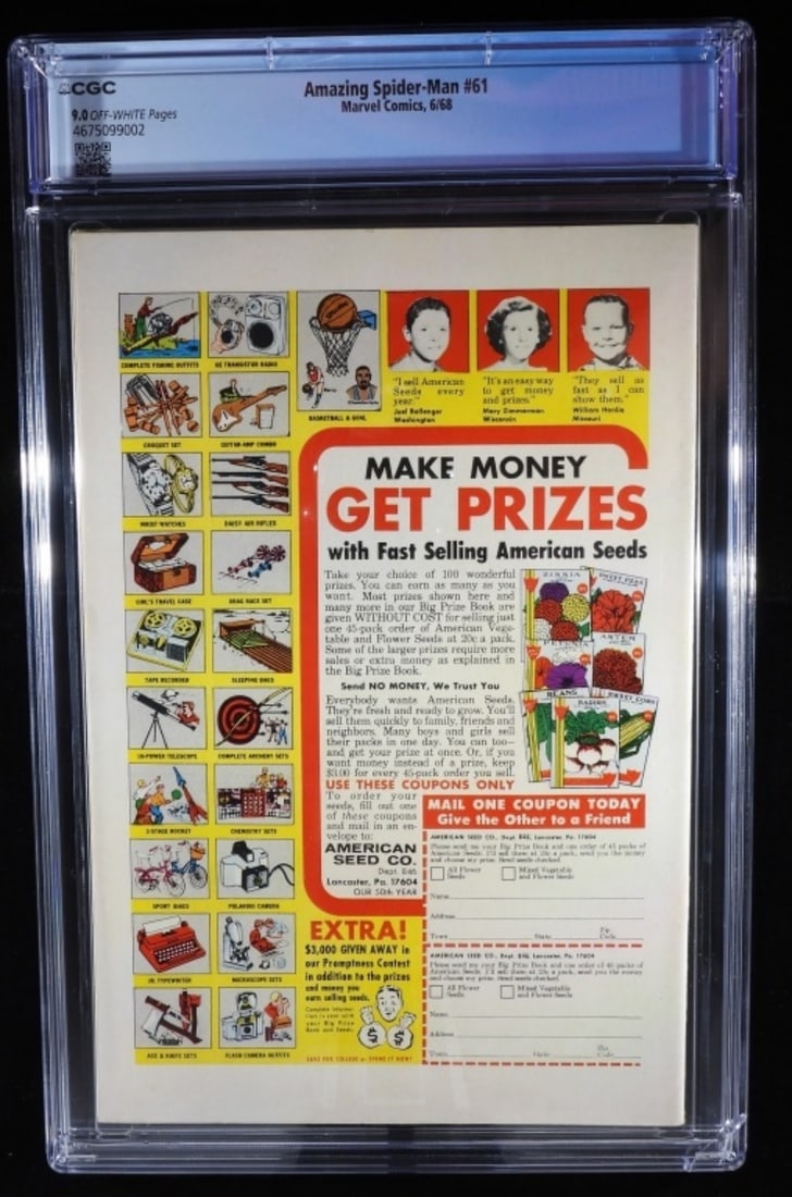 Graded The Amazing Spider-Man #61: CGC Graded 9.0 Off-White Pages