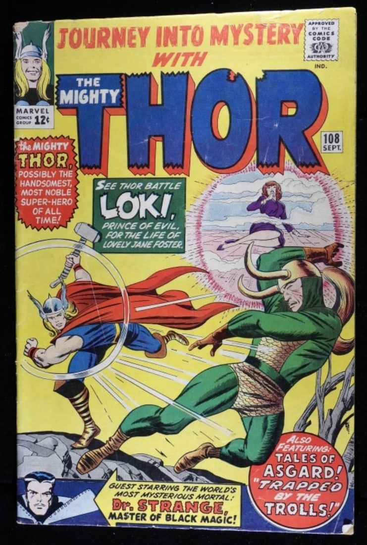 Journey Into Mystery #108: Â 1964 Classic Loki Cover By Jack Kirby! Key Comic Book