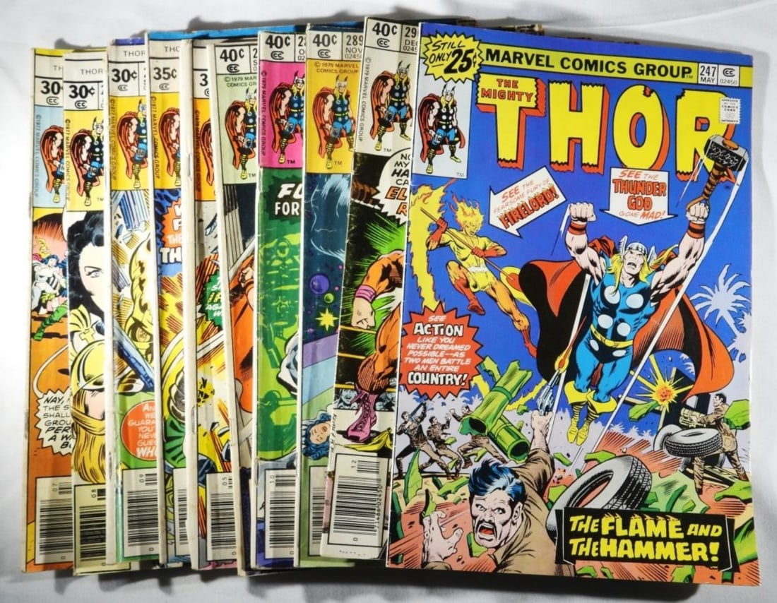 (10) 1970 Marvel The Mighty Thor: #247, 261, 263, 265,271, 287, 288, 289, & 290