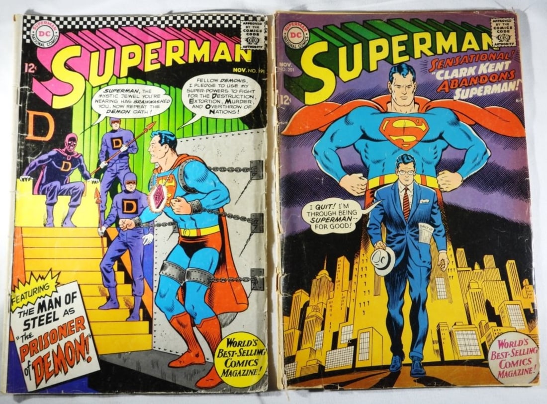 (2) DC Superman #191, & 201 1966, & 1967 (1 of 5)