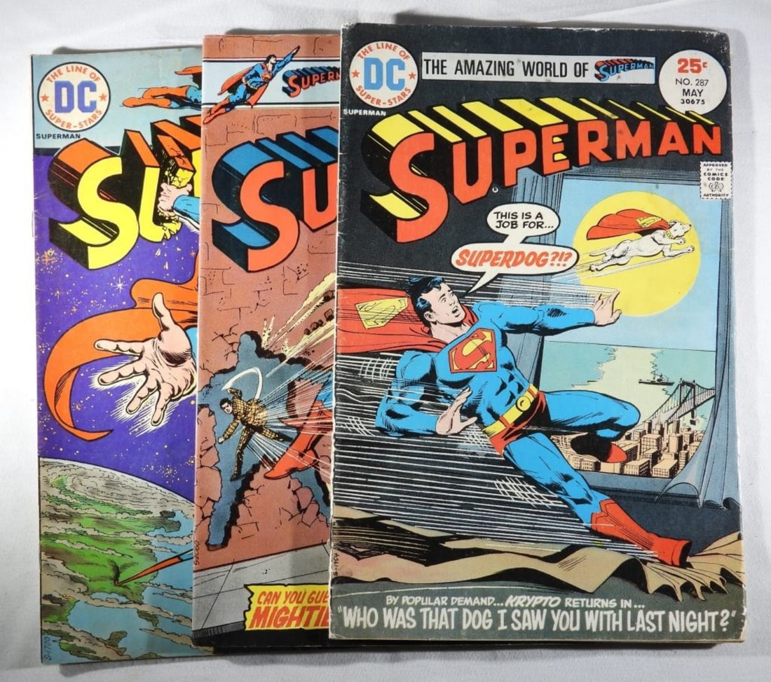 (3) Bronze Age Superman: #274, 287, & 291