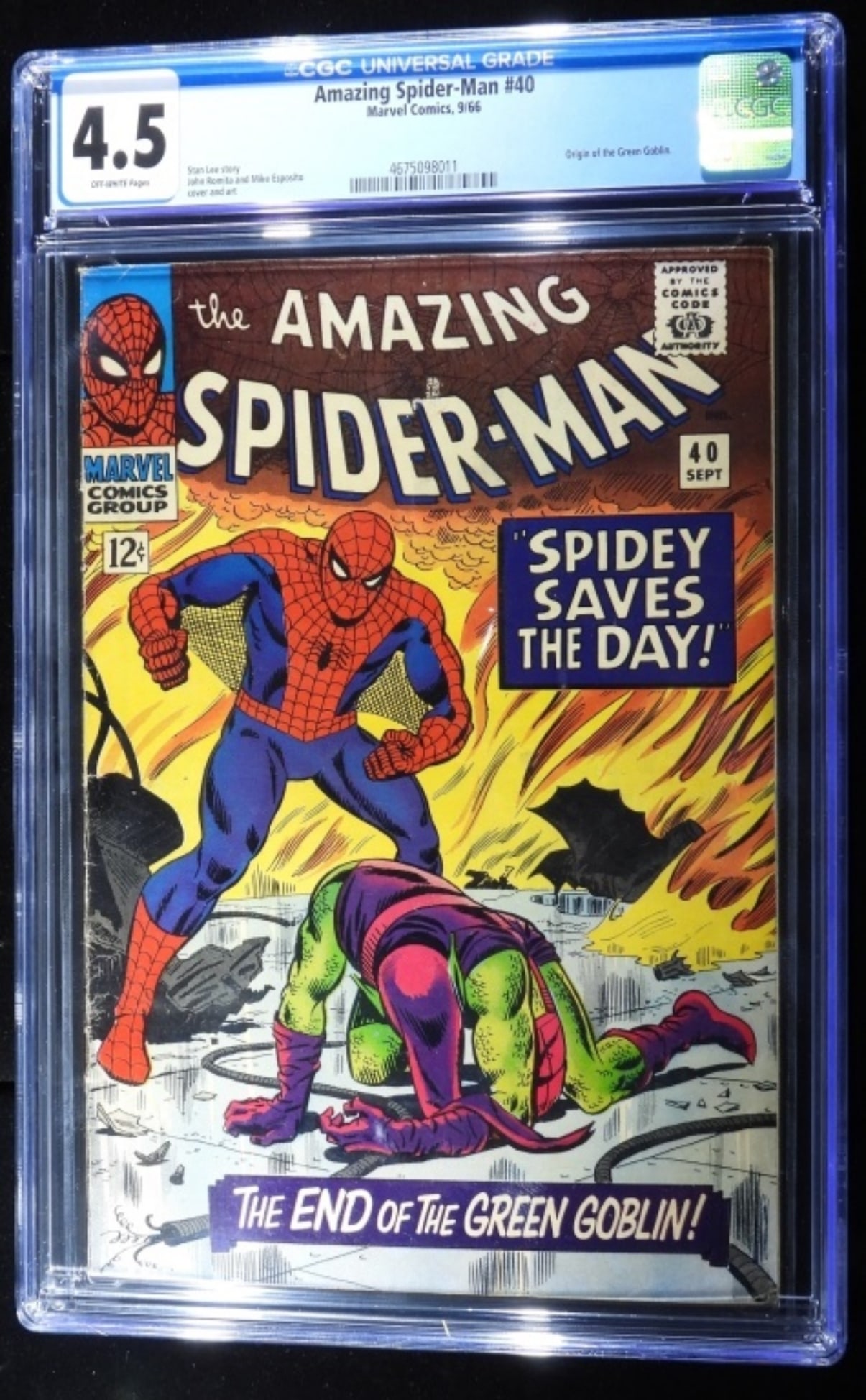 Graded The Amazing Spider-Man #40: CGC Graded 4.5 Off-White pages