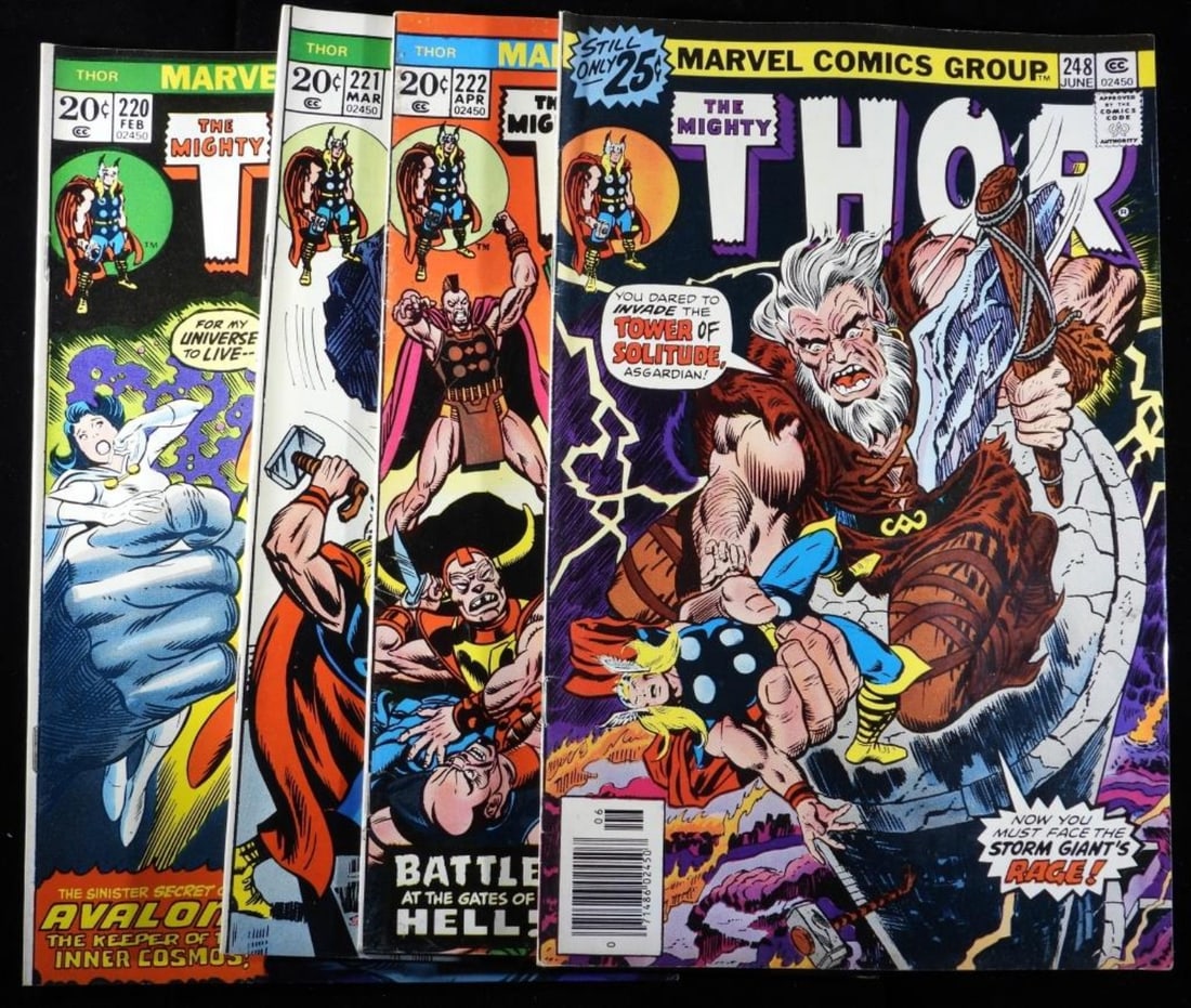 (4) Mixed Years The Mighty Thor: #220-222, & 248