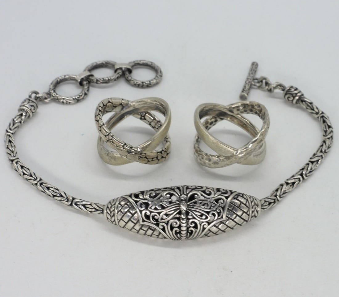 Dragonfly 925 Toggle Bracelet & 2 Rings (1 of 3)