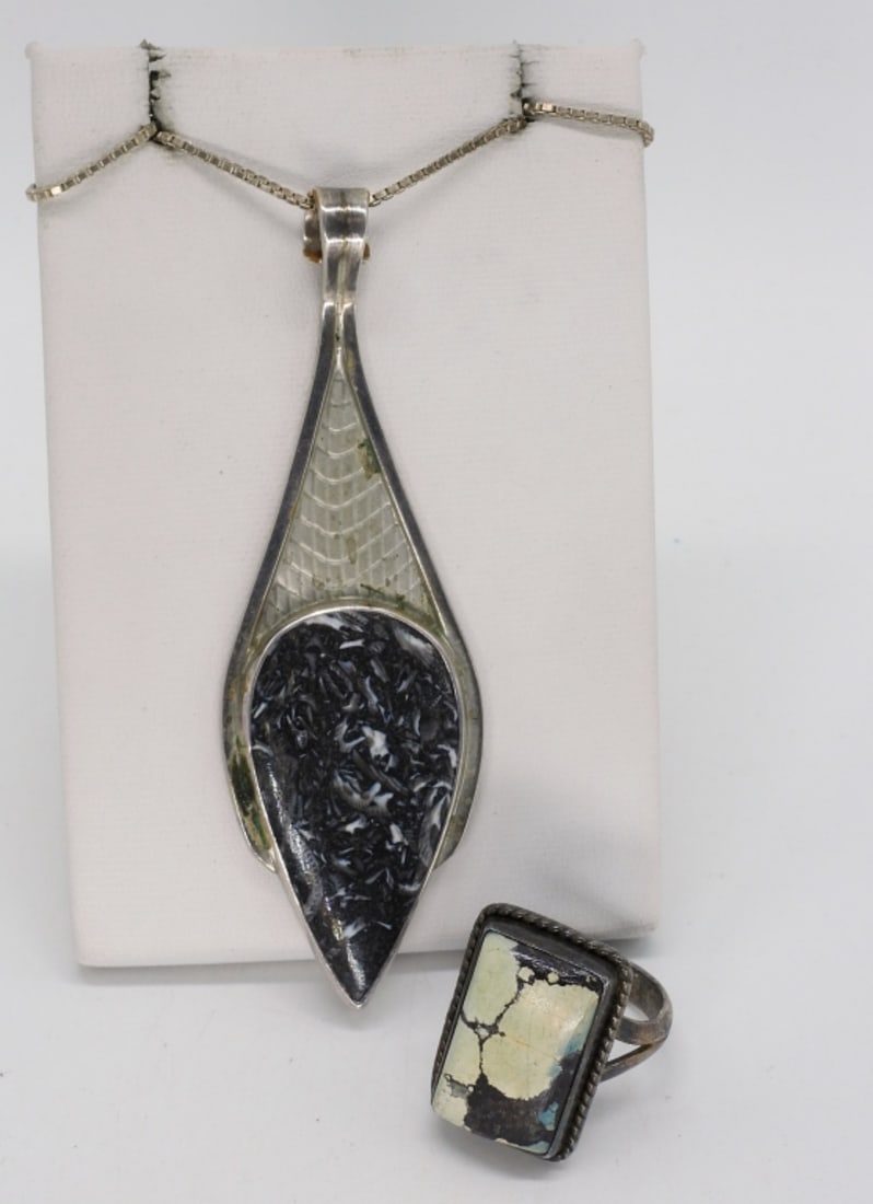 Natural Gemstone Necklace & Ring 925 (1 of 2)