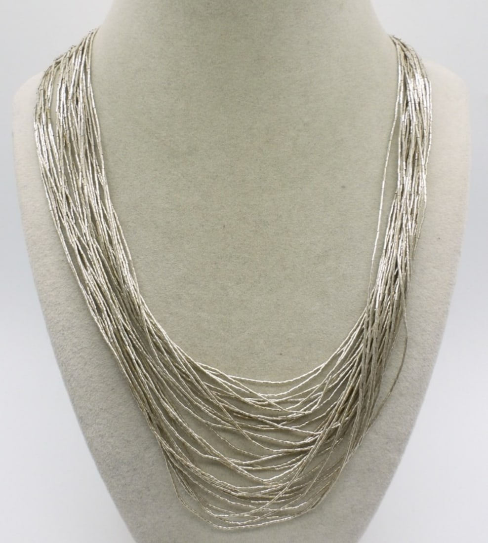 Multi Strand Liquid Sterling Necklace (1 of 2)
