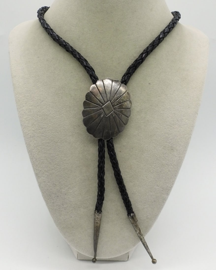 Leather & Sterling Bolo Tie (1 of 3)