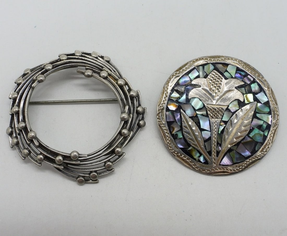 Beau & Mexico Sterling Brooches (1 of 2)