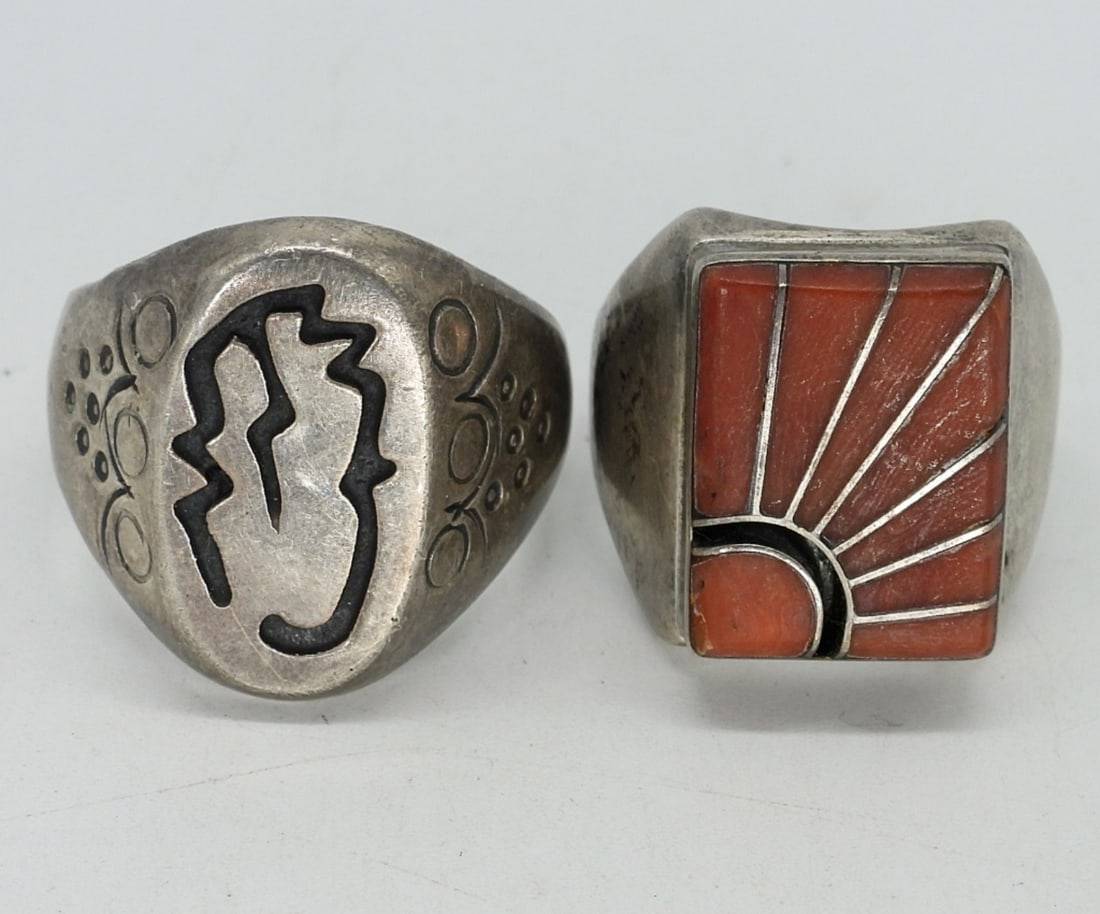 2 Navajo Sterling Mens Rings (1 of 3)