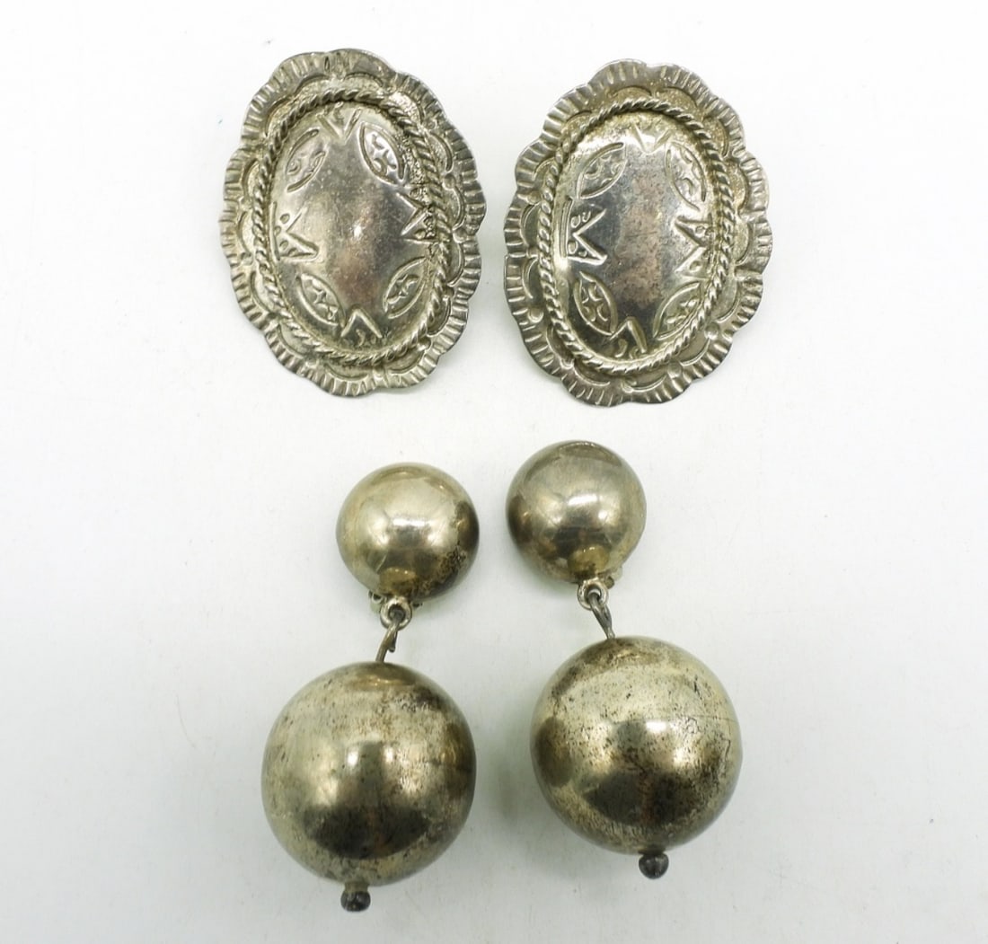 Two Pair Sterling Taxco Earrings (1 of 2)