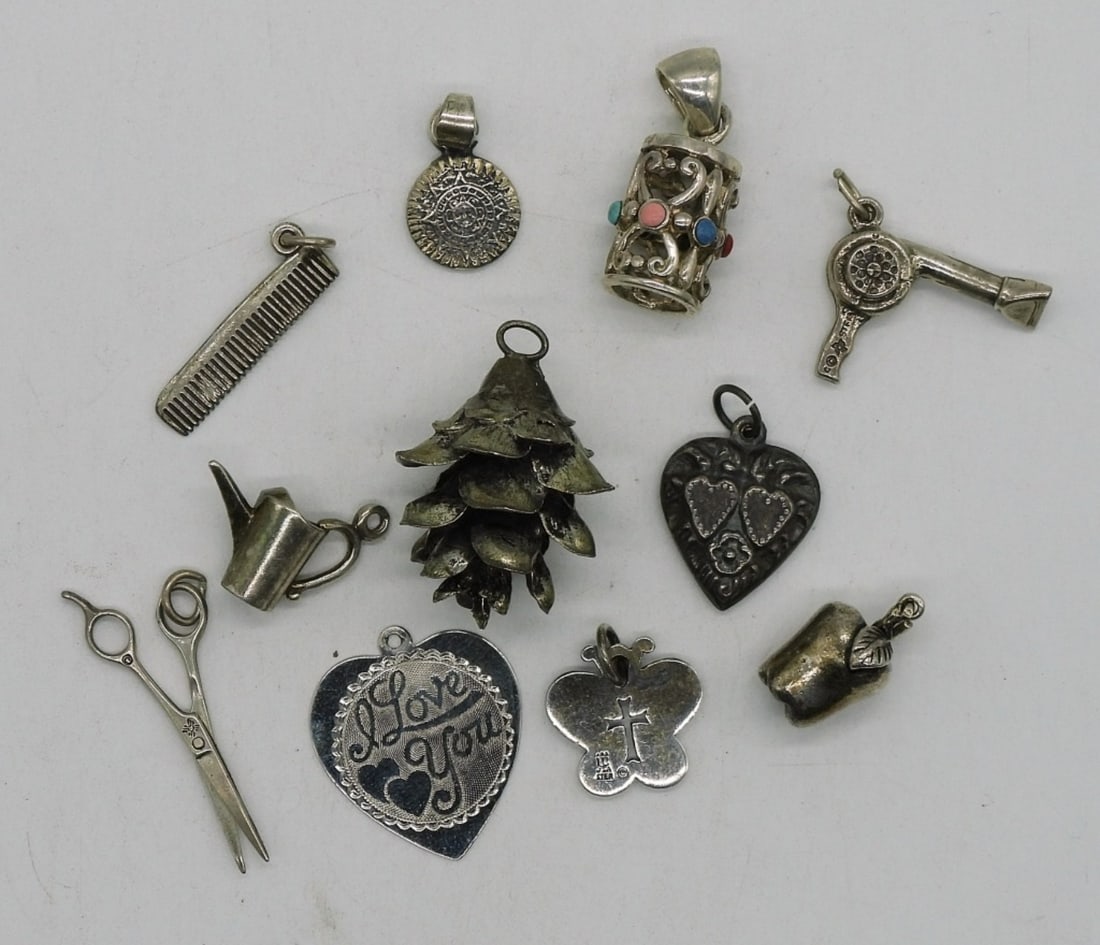 11 Vintage Sterling Pendants (1 of 1)
