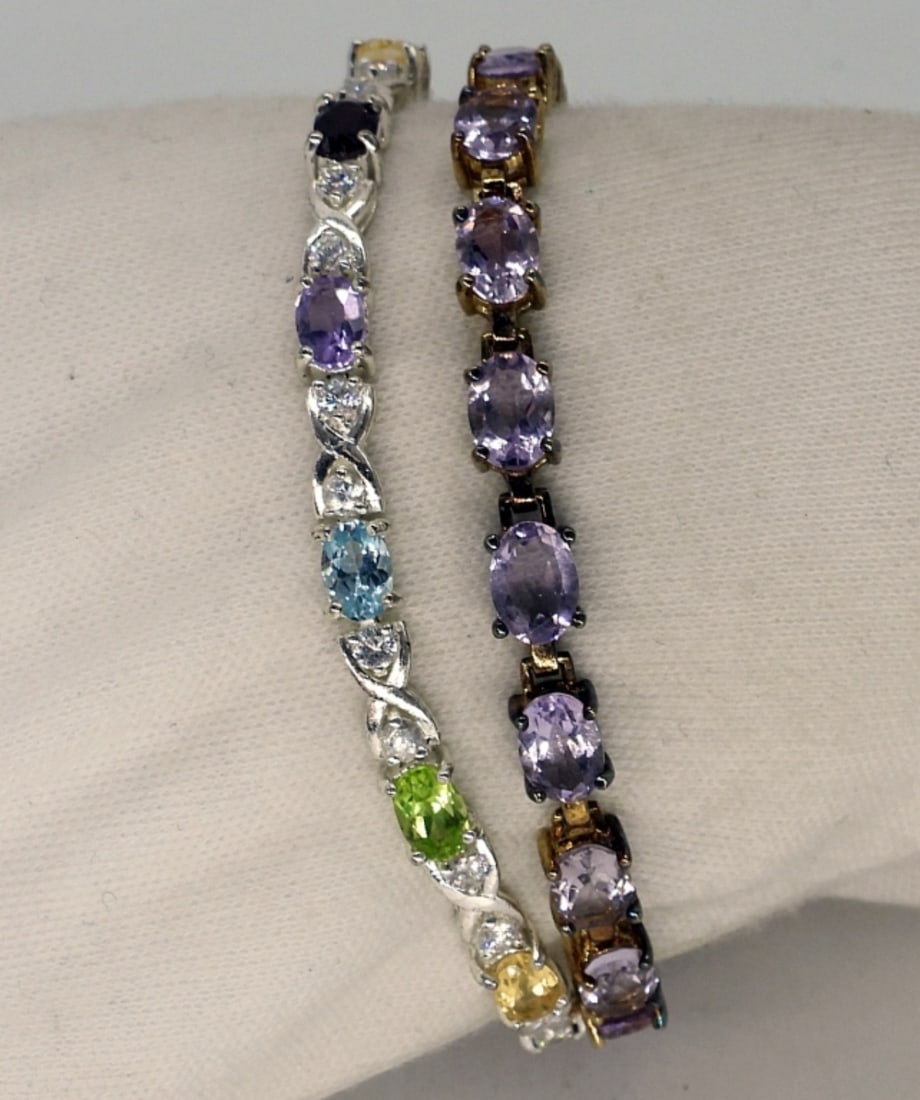 2 Sterling Gemstone Fashion Bracelets (1 of 2)