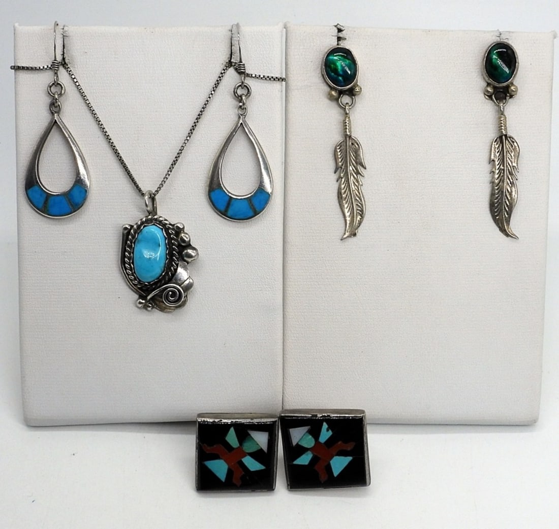 Pretty Turquoise & Black Onyx Sterling Pieces (1 of 4)